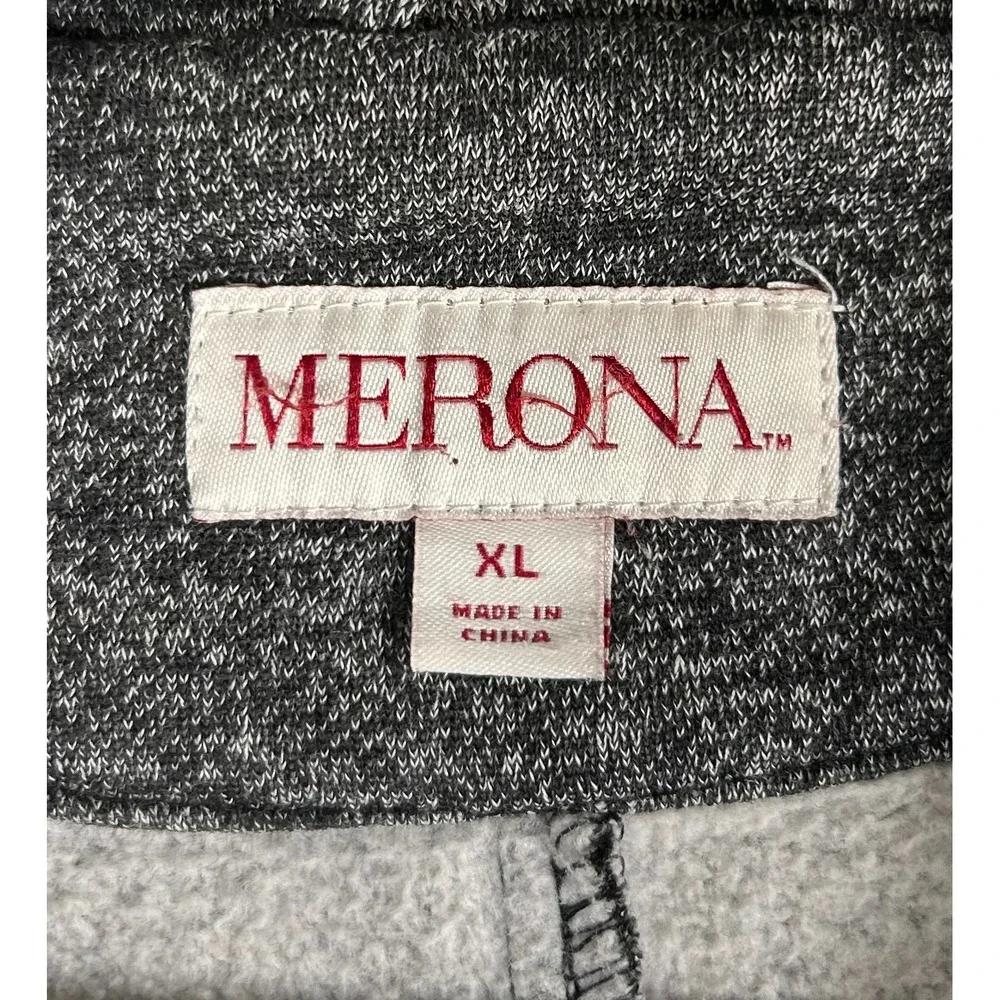 Merona Womens XL Charcoal Gray Heathered Shawl Collar Hooded Wrap Jacket‎ Coat